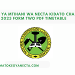 Ratiba Ya Mtihani Wa NECTA Kidato Cha Pili 2023 Form Two PDF Timetable