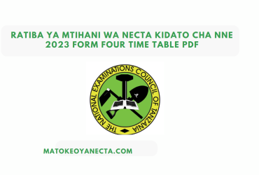 Ratiba ya Mtihani wa NECTA kidato cha nne 2023 Form Four Time Table PDF